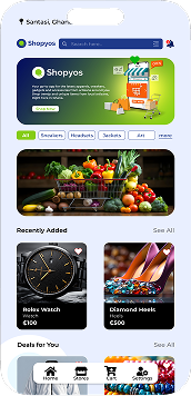 Shopyos shopping app home screen